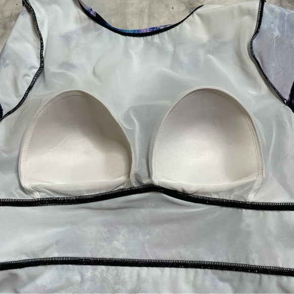 Torrid 1 14-16 Ocean Waves cap sleeve scoop neck one piece - Picture 4 of 9